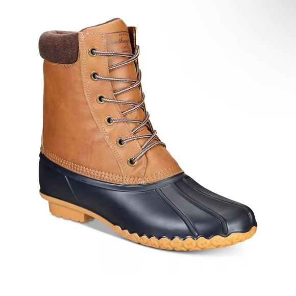🖤🖤 Weatherproof Vintage Men's Adam 2 Duck Boots Tan/Navy Size 9M - Picture 1 of 4